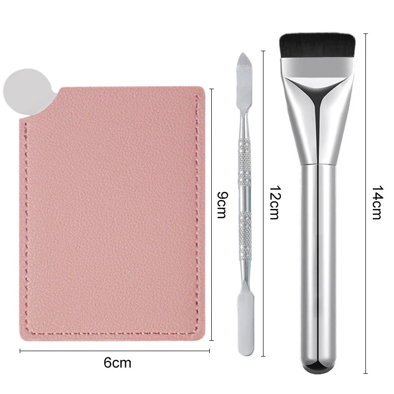 Paleta de maquillaje de acero inoxidable, espejo de maquillaje portátil con paleta de colores, placa mezcladora de cosméticos, herramienta de mezcla de viaje para belleza: BLANCO