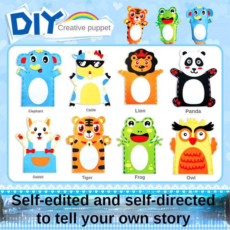 kindergarten arts crafts diy toys Cartoon Nonwoven Fabric Glove crafts kids Finger educational for children&#39;s toys