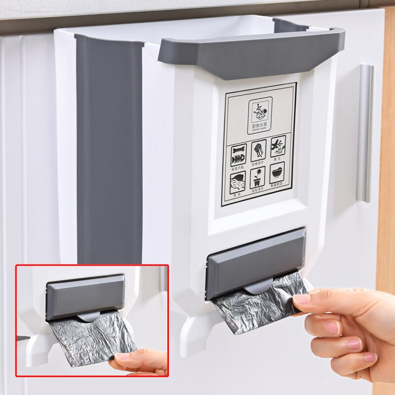 Keukenafvalbakken voor aan de muur, opvouwbare afvalbak, opvouwbare auto-afvalbak, prullenbak voor in de badkamer of het toilet, afvalemmer voor opslag