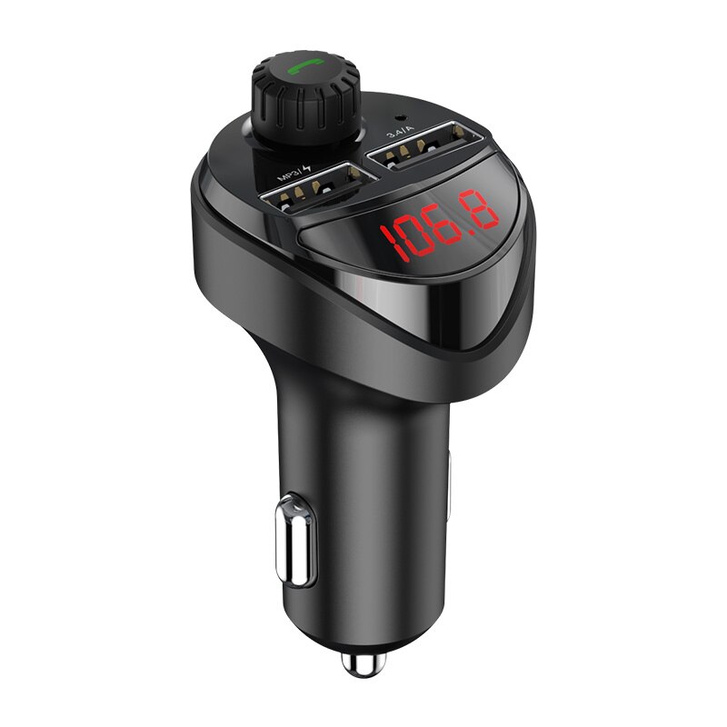 KUULAA Bluetooth Auto Ladegerät mit FM Transmitter 3,4 EIN Dual USB Ladegerät Audio MP3 Player TF Karte Auto Kit Auto telefon Ladegerät: Black