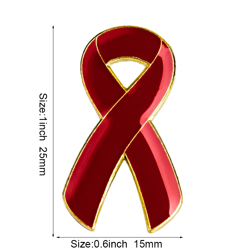 Lint Borstkanker Awareness Revers Pin Aids Metalen Badge Pin Broche Decoratieve Knoppen voor Kleding XY0025: Black Gun Plated