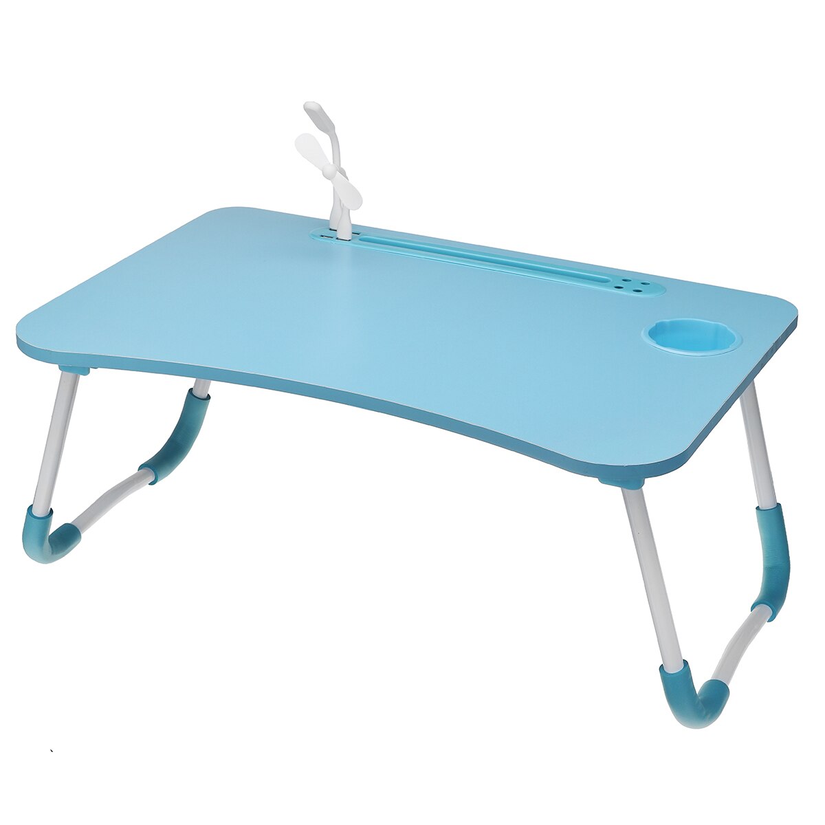 For Russian Folding Laptop Stand Holder Study Table Lamp Usb Fan Desk Wooden Computer Desk for Bed Sofa Tea Serving Table