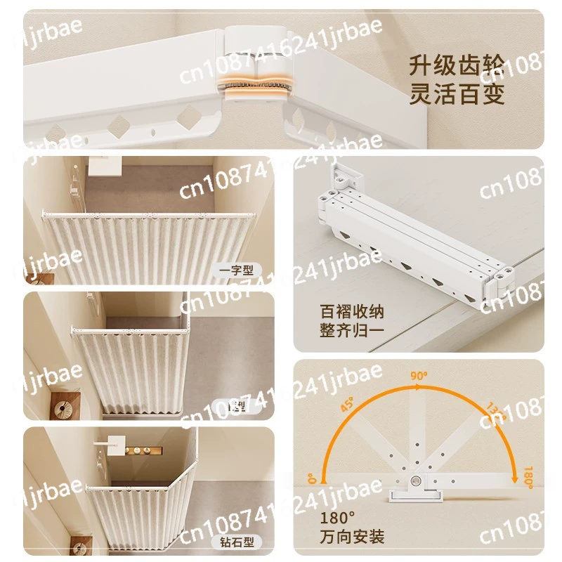 Uttrekkbar dusjforheng uten hull, usynlig skillevegg, vanntett, muggsikker, uttrekkbar (uten forheng)