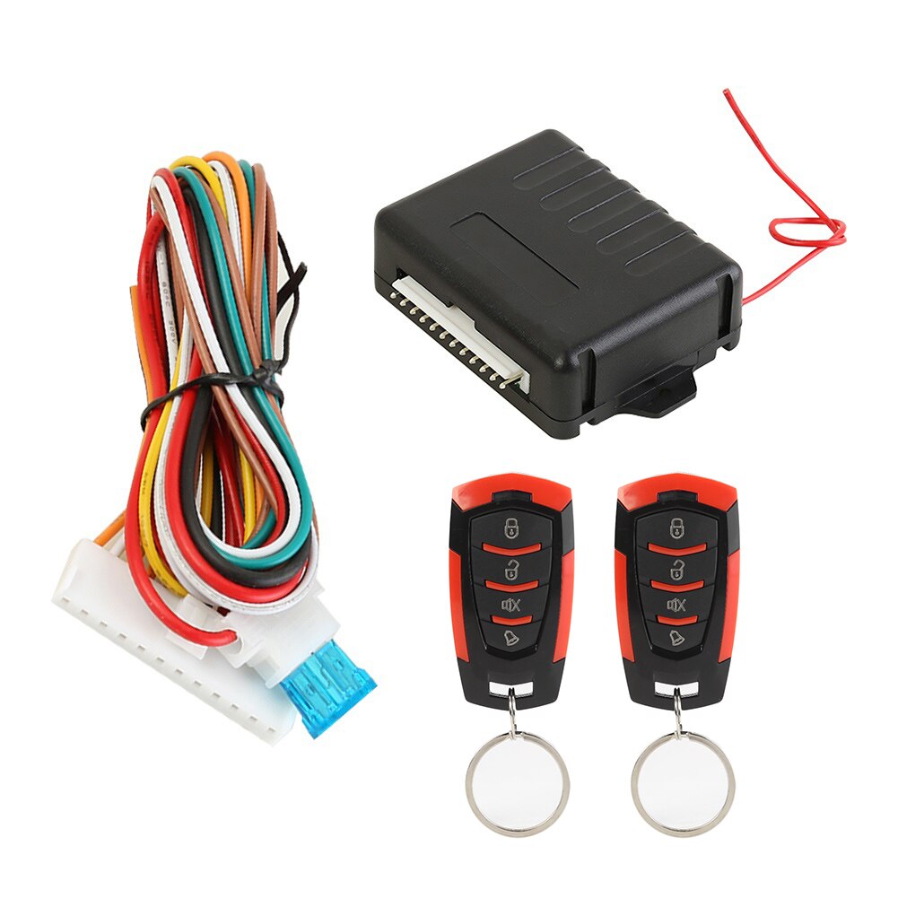 Keyless Entry System Car Alarm Door Central Lock Auto Remote Control Key Locking Power Window Trunk Release Controller Universal: Red