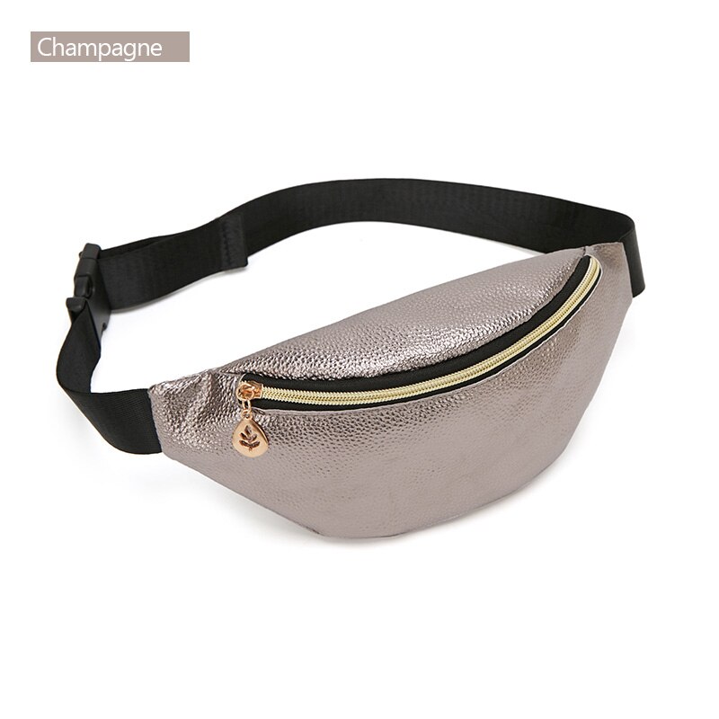 AIREEBAY Casual Frauen Taille Tasche Fanny Packs Retro Stil Mädchen Gürtel Tasche Neue Kleine Leder Brust Reise pouchs: 4197champagne