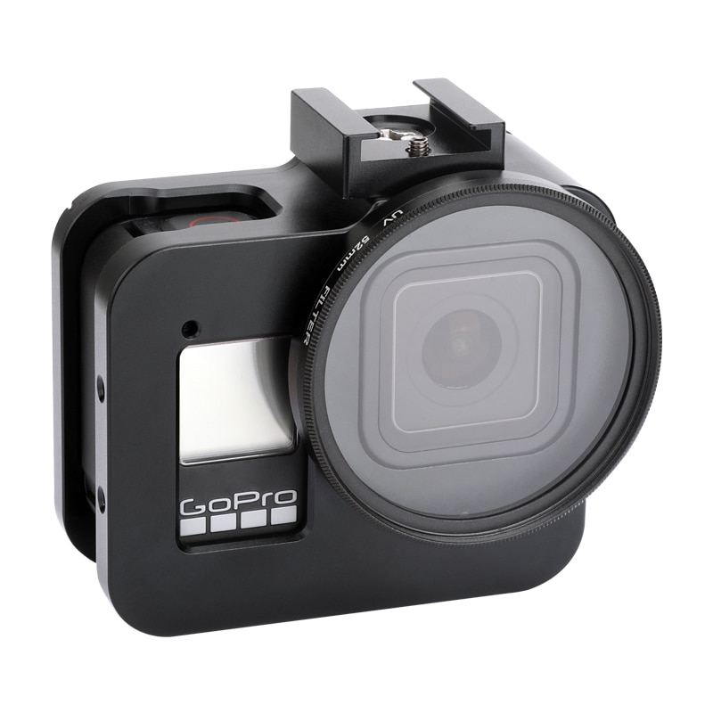 Cage de CNC en alliage d'aluminium étui de protection pour GoPro Hero 8 noir avec Cage de lentille UV 52mm pour accessoires Go Pro Hero 8