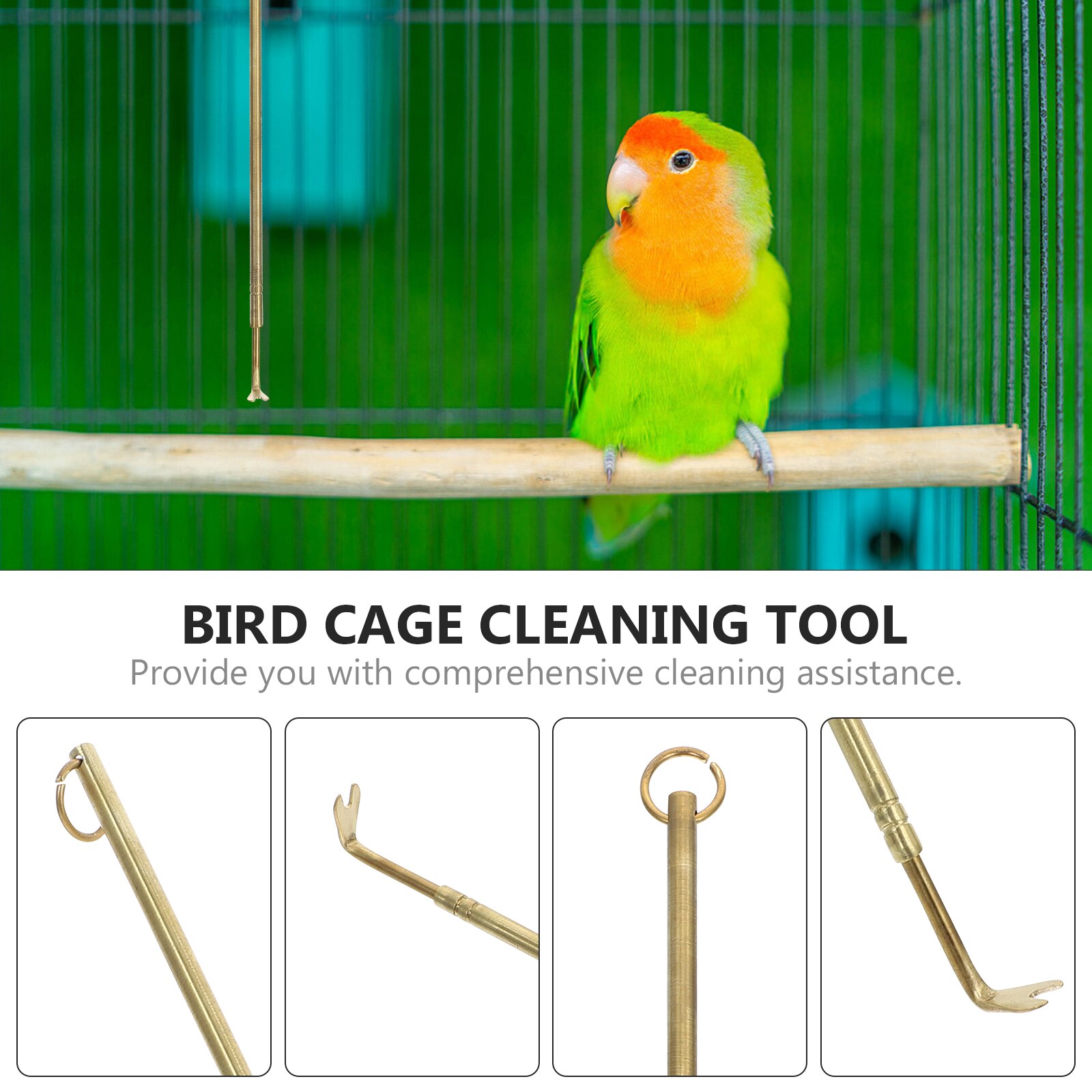 Bird Poop Cleaner Pet Poop Cleaning Tool Small Animals Cage Cleaner Metal Poop Remover