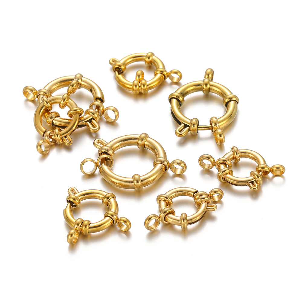 4 stuks roestvrijstalen ronde veerring sluitingen haken voor sluiting 8 connectoren armband ketting DIY sieraden maken