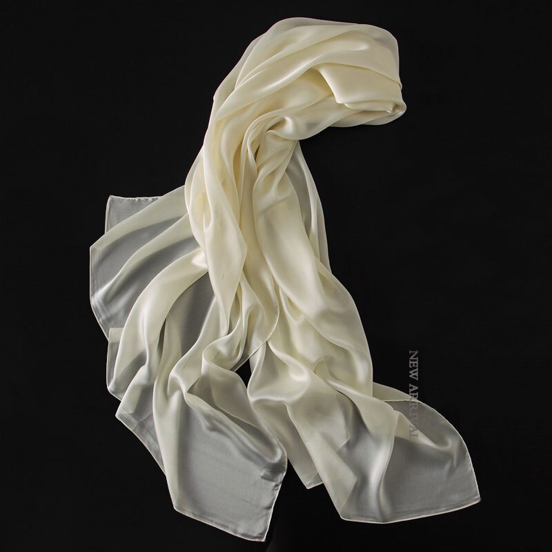 [aetrends] 12 enfärgade scarf siden filt scarf dam scarves z -3060: Vit