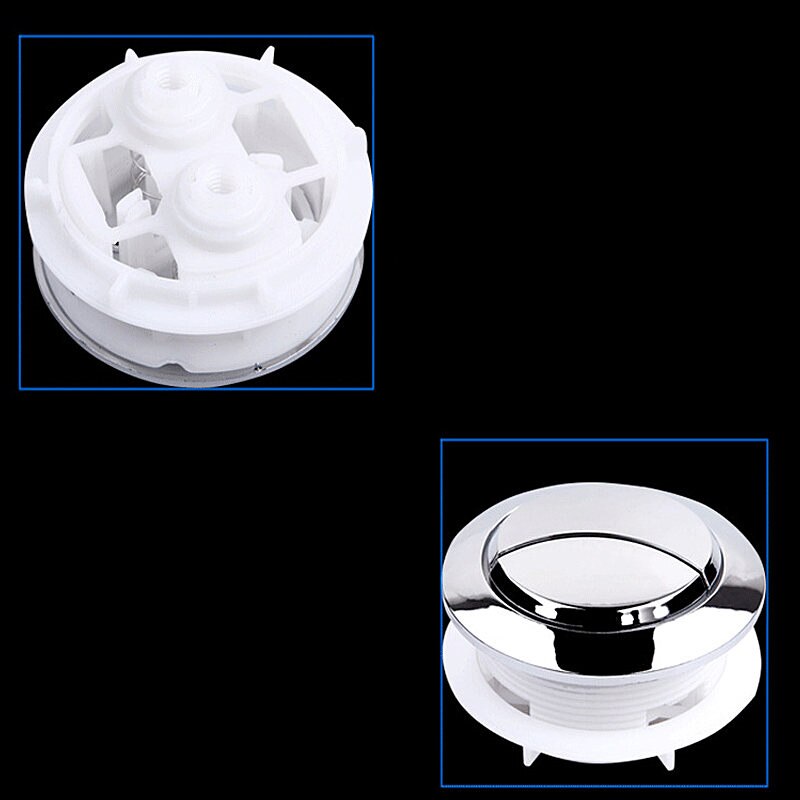 5PCS Round Toilet Flush Dual Push Button Top Diameter 7cm Plating Toilet Double Button ABS Toilet Water Tank Cover Push Button
