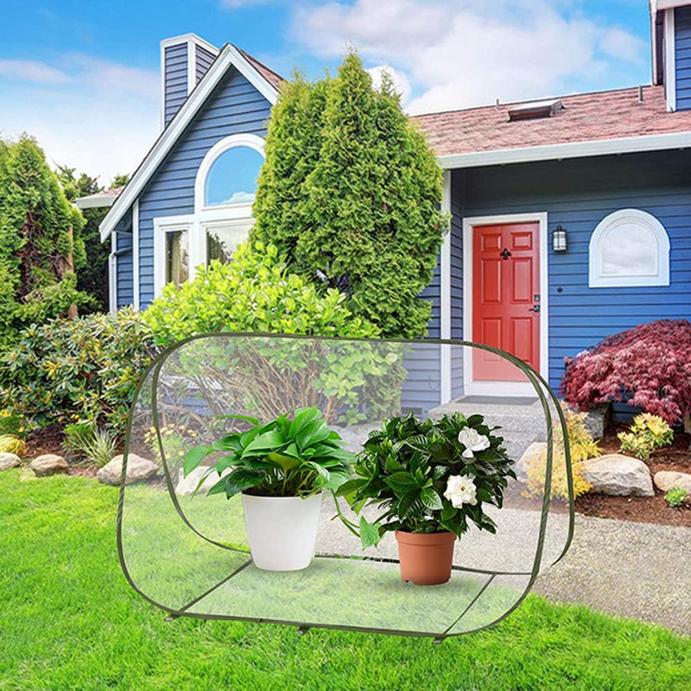 Useful Plant House Roll-up Window Flower Shelter Lightweight Visible Easy Installation Potted Greenhouse Cover