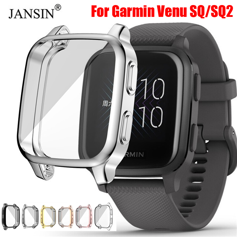 Protection Case For Garmin Venu SQ 2 Smart Watch Plating TPU Soft Cover Full Coverage Screen Protector Shell For Garmin Venu SQ