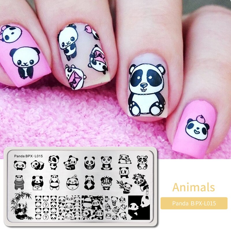 BORN PRETTY Animals Theme Nail Stamping Plates Stamp Plate Template Nail Art Cat Dog Leopard Zebra Image DIY DIY: BPX-L015