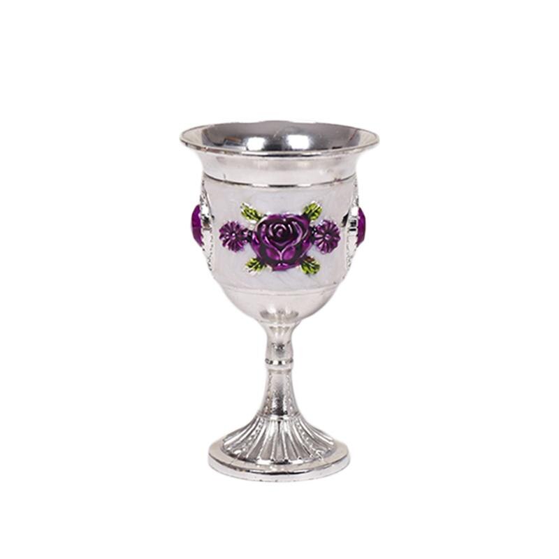 Edelstein Inlay Stil Zink Legierung Becher Wein Becher Geschnitzt Weiß Schnaps Glas Stengel-tasse Stemware für Heimat Bar Partei (zufällig Flo: Bild 2