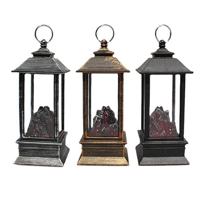 Halloween Lantern wind lamp simulation fire fireplace small wind lamp black carbon flame lamp electronic lamp Christmas luminous