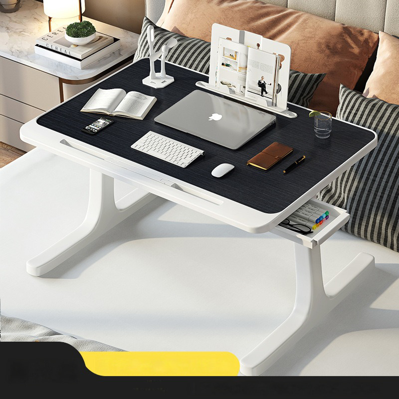 Chevet pliable ascenseur ordinateur bureau lit petite table rechargeable mise à niveau multifonctionnelle table d'étude dortoir facile ordinateur portable Des: Black
