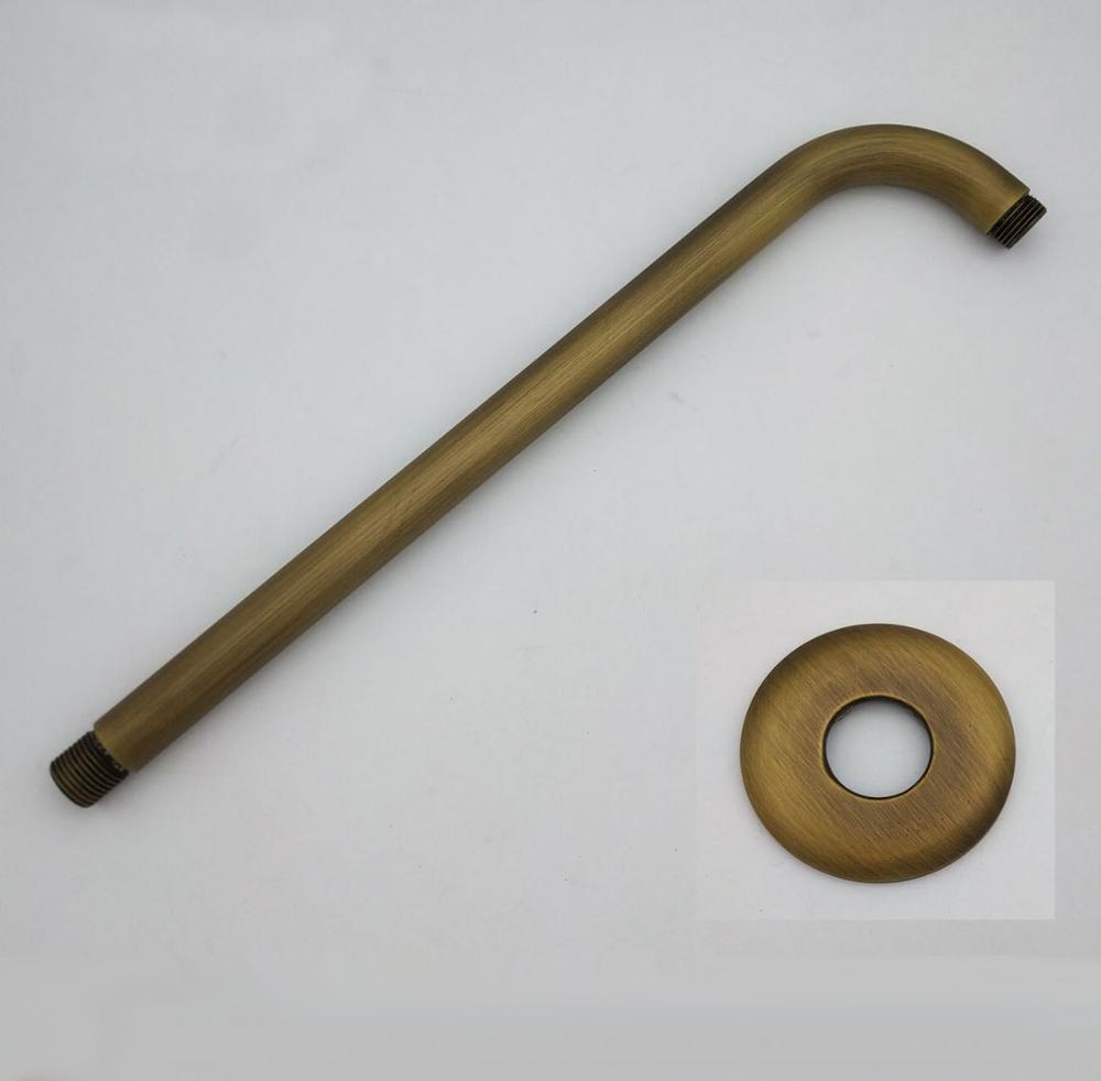 Antique Brass Wall Shower Head Extension Pipe - 12&quot; Long Shower Arm Arm Bathroom Accessories Khh104