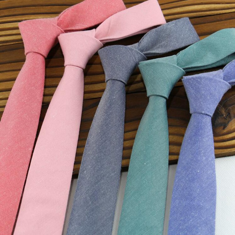 Rbocott bomuldsbånd solid slips 6cm slank slips mænds afslappet slank hals slips blå grå grøn rød til mænd forretnings bryllup