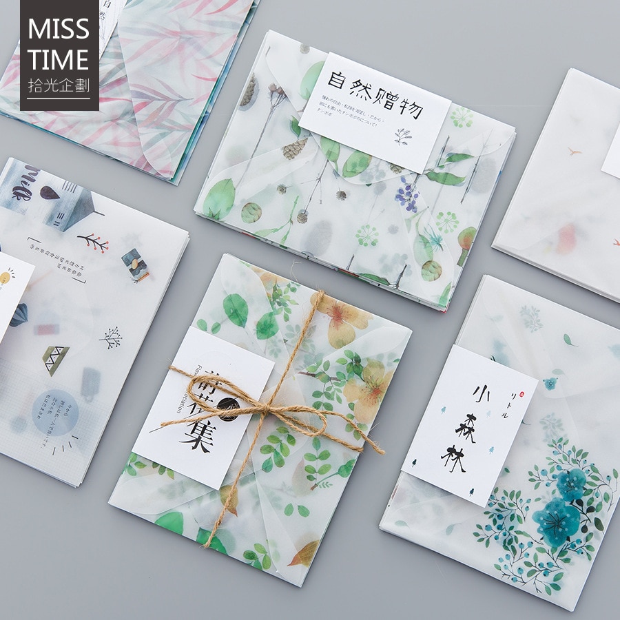 4 Stks/pak Verse Natuur Serie Perkamentpapier Envelop Voor Koreaanse Briefpapier