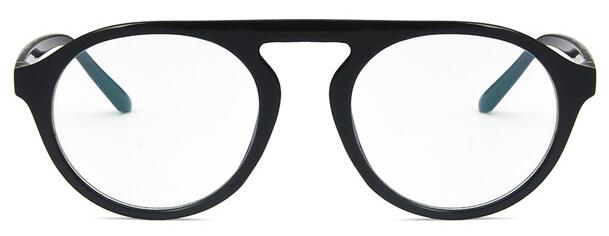 Flache oben Runde Männer Brille Rahmen Frauen Brillen Rahmen Jahrgang Platz Klare Linse Gläser Optische Spektakel Rahmen: Schwarz