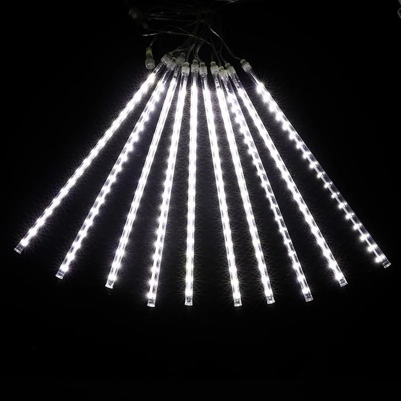 30/50cm 8 tubos lluvia de meteoros luces LED de cadena decoraciones para árboles de Navidad guirnalda de calle para decoración Navidad Año Navidad