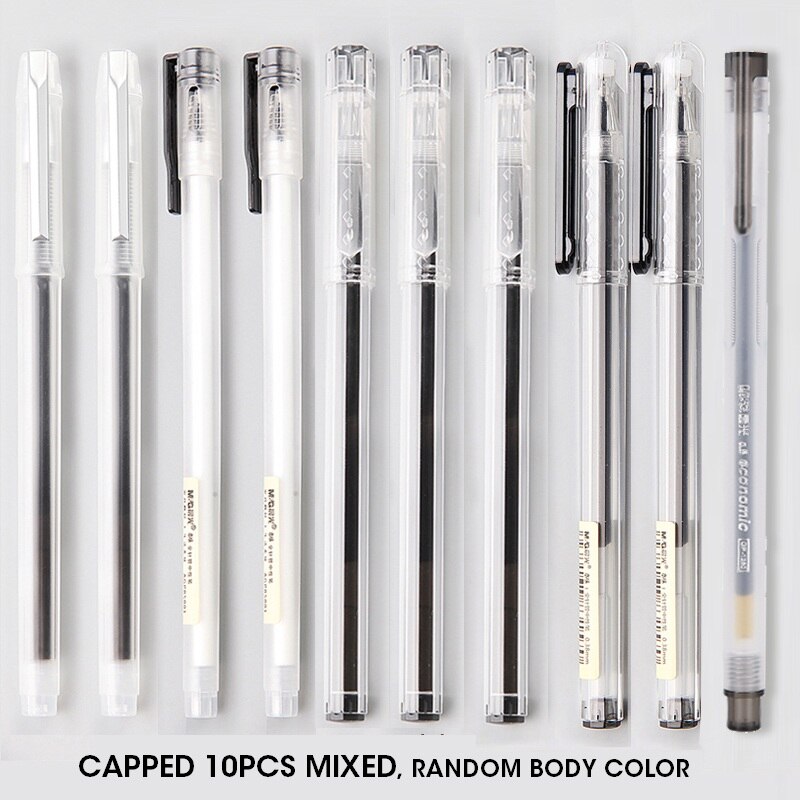 M & G Einfache Nette Muji Stil Gel Kuli-einstellen 0,35 0,38 0,5mm Tinte Schwarz Gel Stifte für Büro schule Liefert Japanische Schreibwaren gelpen: 10 Stifte gekappt