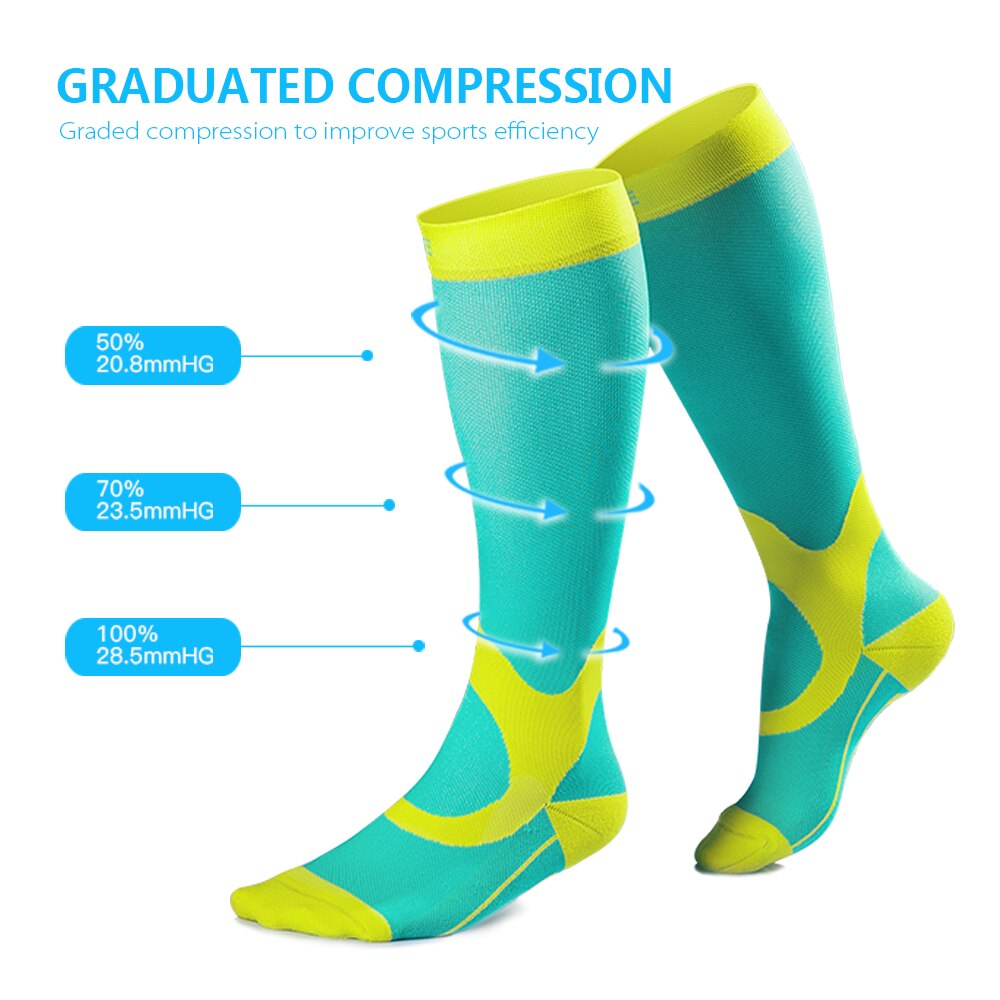 Graduated Compression Socks Men Women Running Marathon Hiking Recovery Stocking Sports Nursing Long Socks