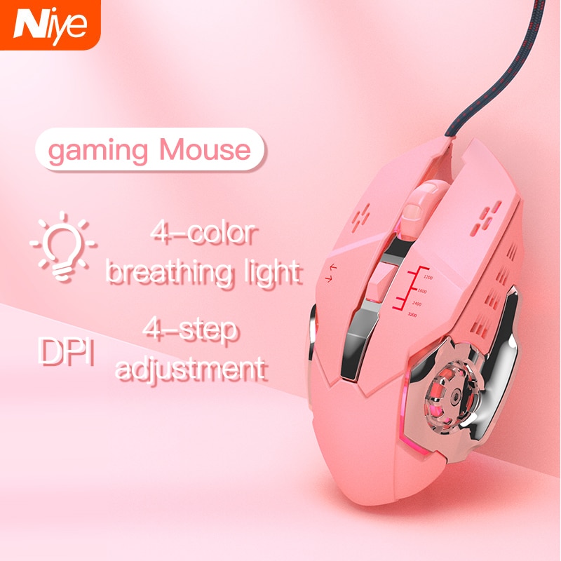 Wired Gaming Mouse Ergonomic 6Button LED Optical 3200 DPI USB Computer Mouse Gamer Mice Mause With Breathing light For PC Laptop