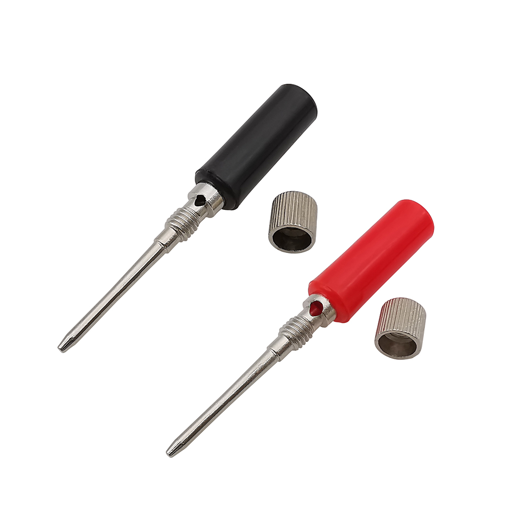 2Pcs Insulated Test Meter Spring Electrical Test Probe Tip Connector For Multimeter Test Leads Pin