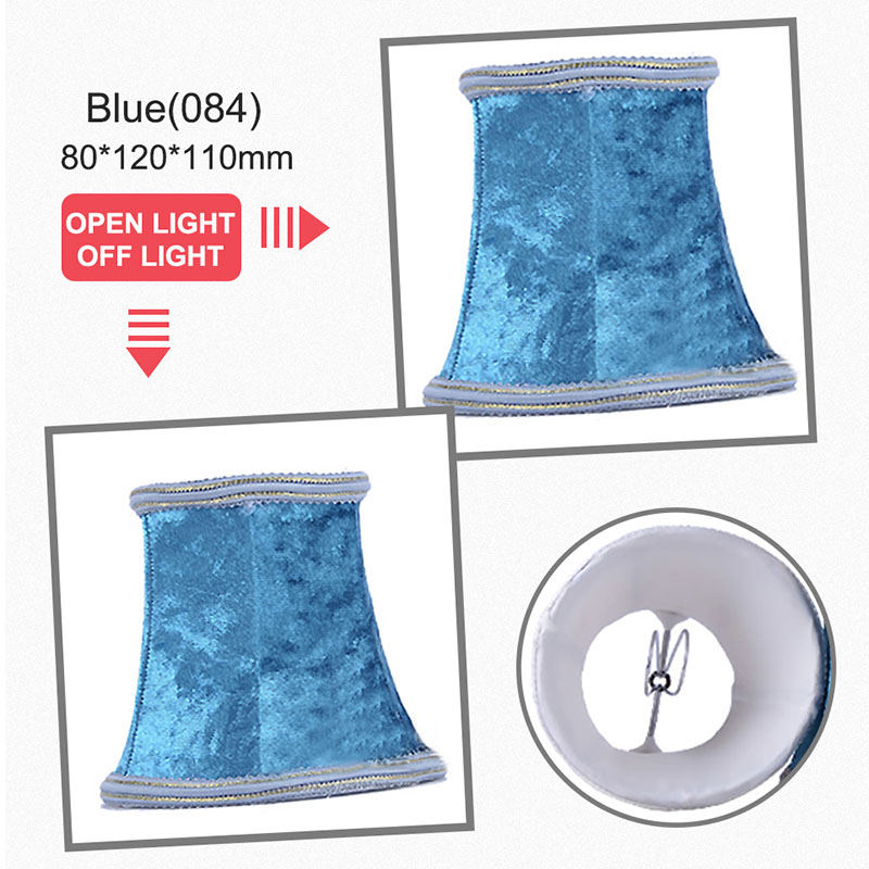 Art déco Lint abat-jour Style nordique lampe couverture pour E14 cristal lustre bougie lampe abat-jour pour chambre salon: Blue