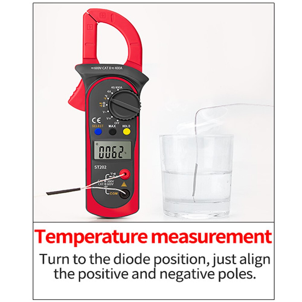 ANENG ST202 Digital Clamp Multimeter Resistance Ohm Transistor Testers AC/DC Current Voltmeter Lcr Clamp Meter with Temperature