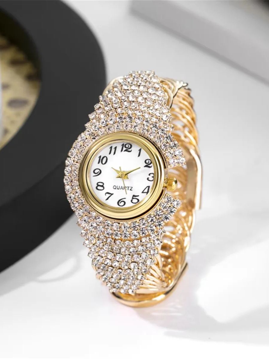 Een Koreaanse versie van modieus en veelzijdig dameshorloge met licht luxe diamanten ingelegd quartz armband: Default Title