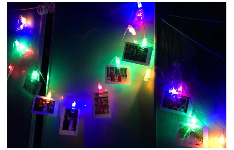 LED String lights Card Photo Clip Holder Fairy Garland lamp For Christmas Year Wedding Party Decoration Battery lamp