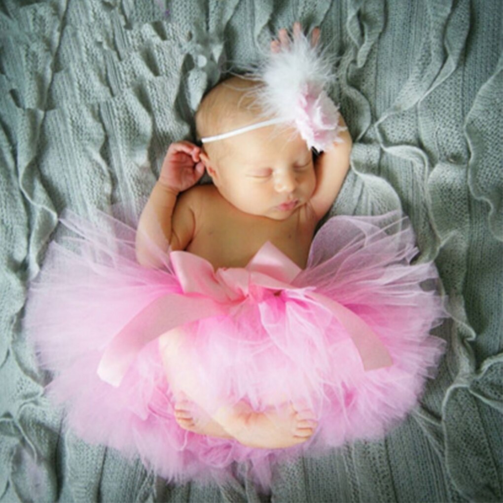 Bébé -né photographie accessoires accessoires bébé Tutu jupe à la main bébé arc-en-ciel Tutu jupe Fotografia bébé Photo accessoires: 18 pink