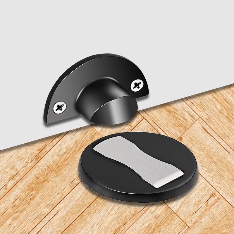 Magnetic Door Stopper Alloy Magnet Door Stops Non-punch Door Holder Hidden Doorstop Furniture Door Hardware Practical WF1013