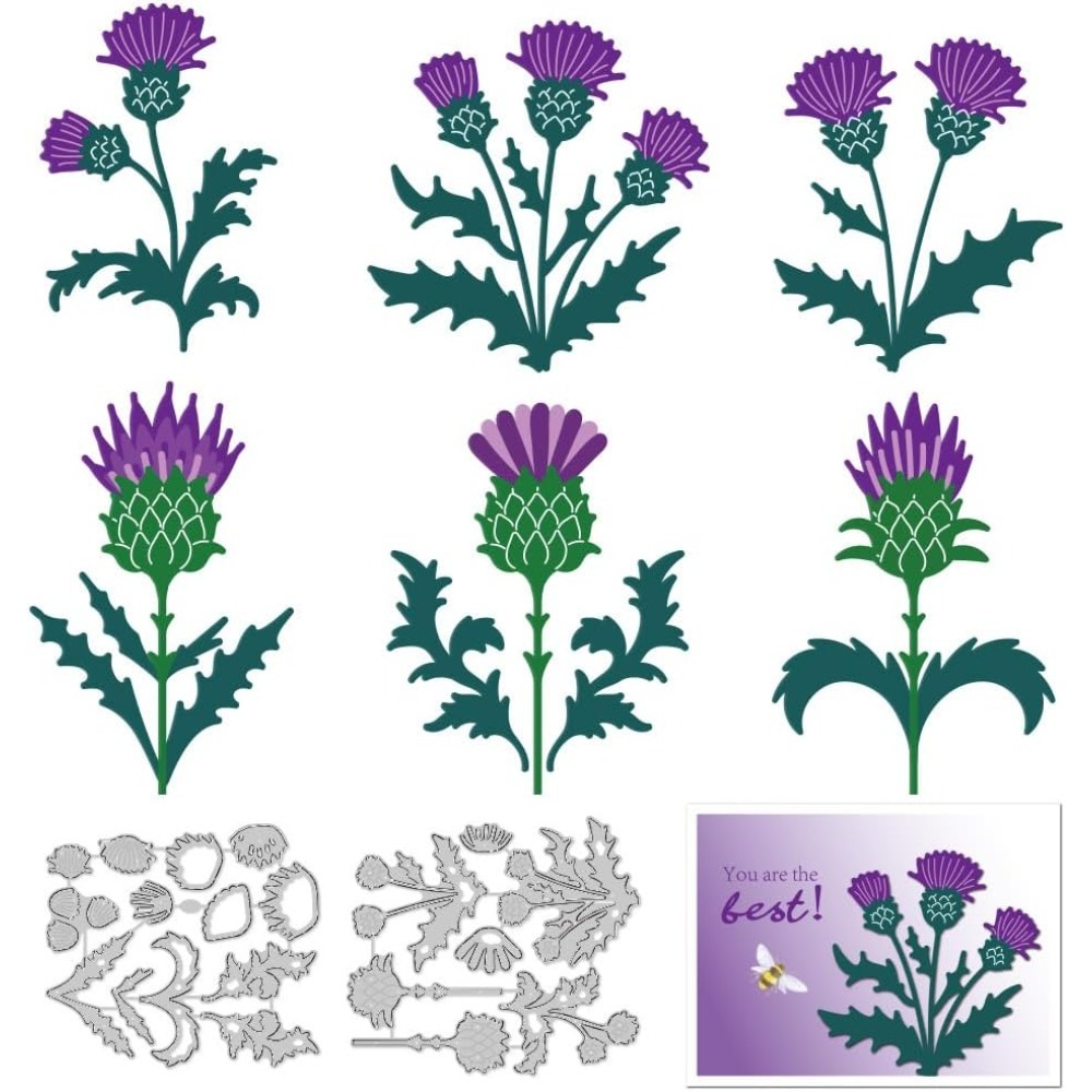 Cardo scozzese Fustelle Fiore Creazione di carte Die Stencil Metallo Fustellate Carta Scrapbooking Modello di goffratura Muore