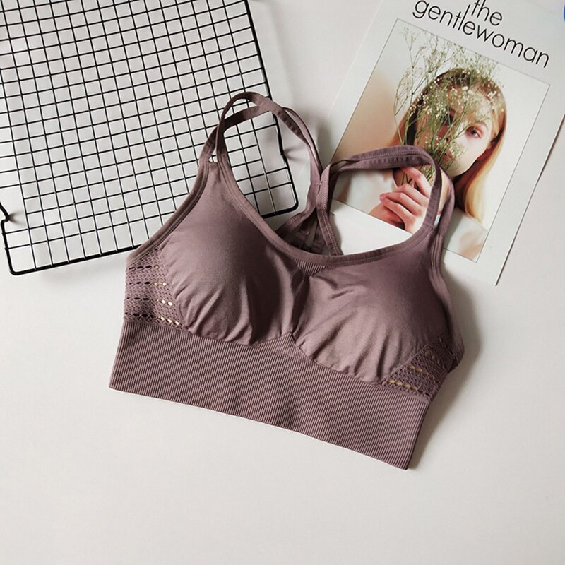 Energie Nahtlose Sport-Bh Laufen zurück Kreuz Riemchen Yoga Bh Mit Abnehmbaren Pads Büstenhalter Sport Frau Fitness oben aktiv