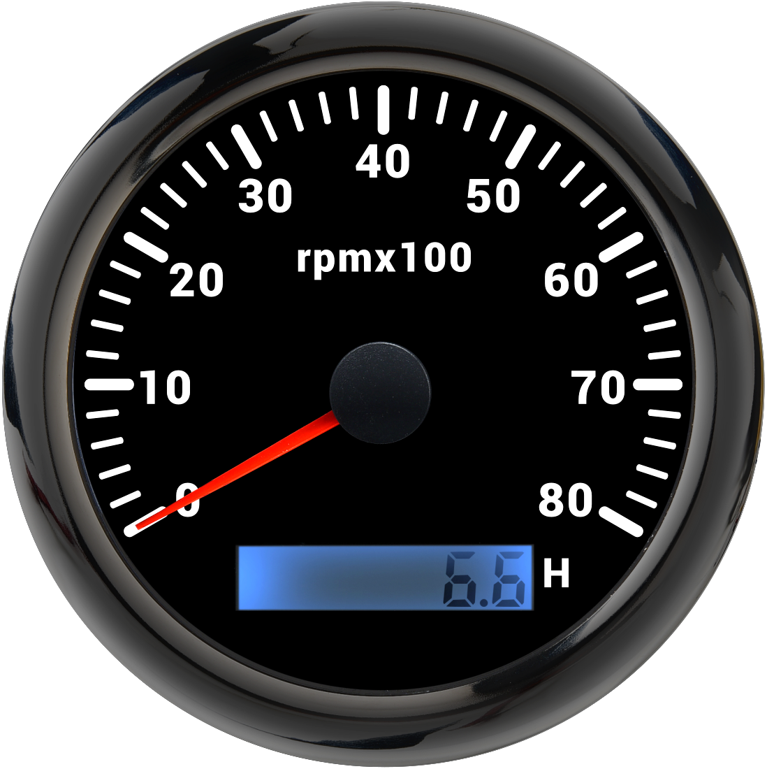 85 mm Drehzahlmesser mit LCD-Stundenzähler für Marine, Boot, Auto, Drehzahlmesser, 8000 U/min, 6000 U/min, Drehzahlmesser, 7 Farben, LED-Hintergrundbeleuchtung: green