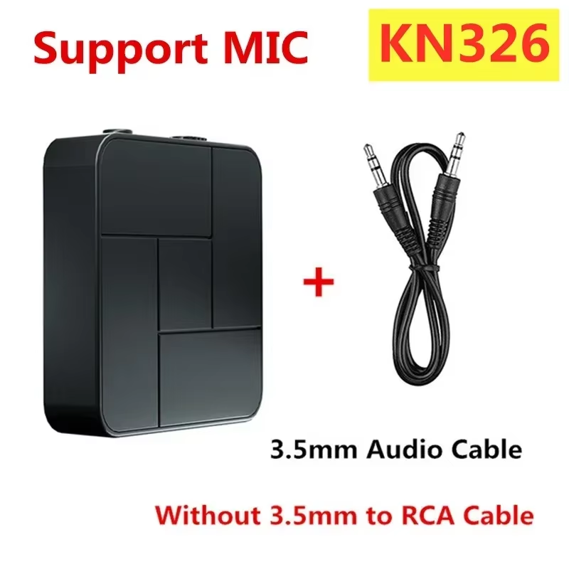 KN319 receptor transmisor Bluetooth 2 en 1 convertidor receptor de Audio estéreo adaptador inalámbrico con RCA 3,5 MM AUX para coche TV PC: YELLOW