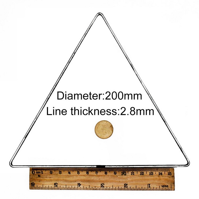 2pcs/set Metal Dream Catcher Moon Triangle Square Hoop for DIY Handmade Dreamcatcher Macrame Material Accessories Crafts: 2pcs Triangle 200mm