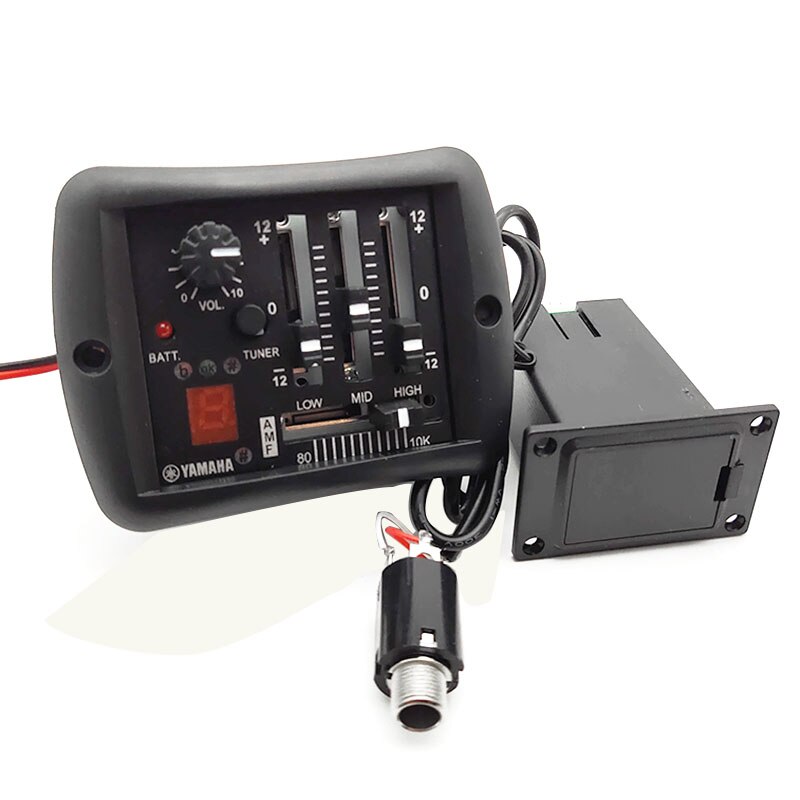 4 Band EQ Equalizer Tuner system with 6.35mm Output Jack Guitar EQ pickup with tuner for Acoustic guitar: without endpin cover