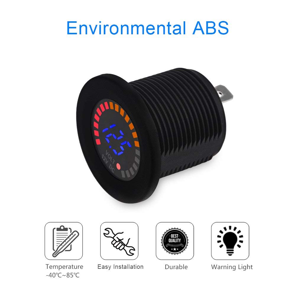 Wasserdicht 12V DC Voltmeter Farbe LED Digital Anzeige Spannung Meter Batterie Tester für Marine Auto Motorrad Lkw Stiefel RV