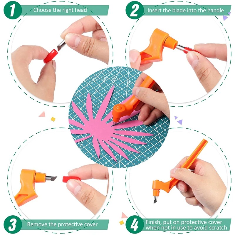 1Pc Handwerk Schneiden Werkzeuge 3Pcs 360-Grad Rotierenden Carbon Stahl Ersatz Klinge Schneiden Matte DIY Papier Handwerk scrapbooking Versorgung