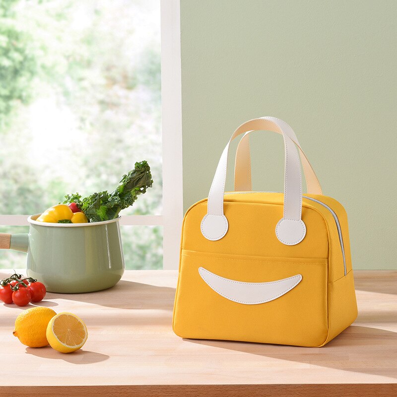 Smiley – sac à déjeuner fourre-tout de couleur unie, étanche, thermique, isolé, Portable, isotherme, Bento d&#39;extérieur pour aliments