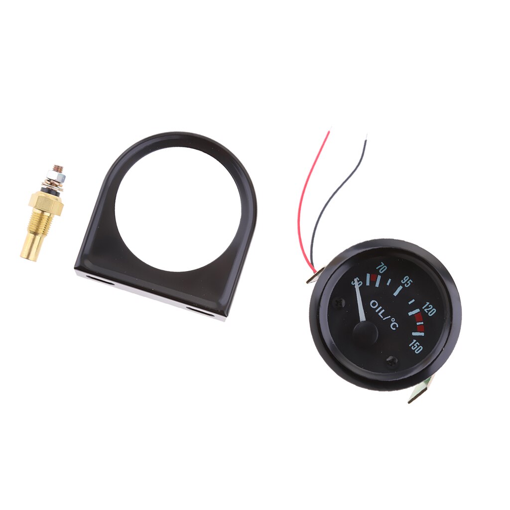 2'' Universal Car LED Oil Temp Temperature Sensor Pointer Gauge Meter