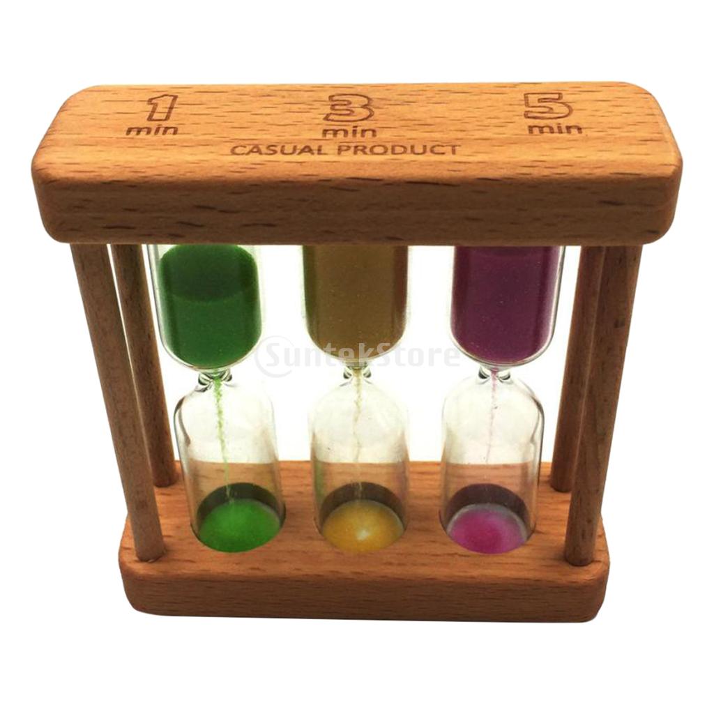 3 in 1 Sand Timer Time Hourglass Desk Office Decor Cooking Timing Dining 1 & 3 & 5 Minutes