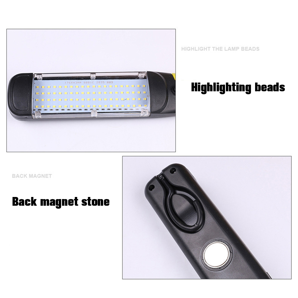 1PC Tragbare Super helle Sicherheit LED Notfall Arbeit Licht Kolben 80 LED Magnetische Auto Inspektion Reparatur Handheld Arbeit Lampe hangable