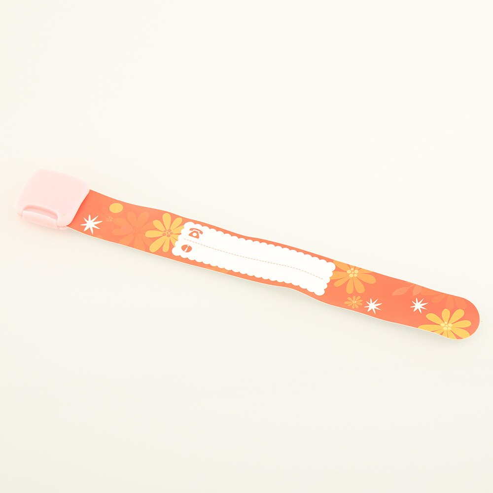 Kinderen Kids ID Veiligheid Polsband Baby Kind SOS Armband Waterdicht Verstelbare Armband Herbruikbare Identificatie Kid Wrist Band: Orange - Flowers