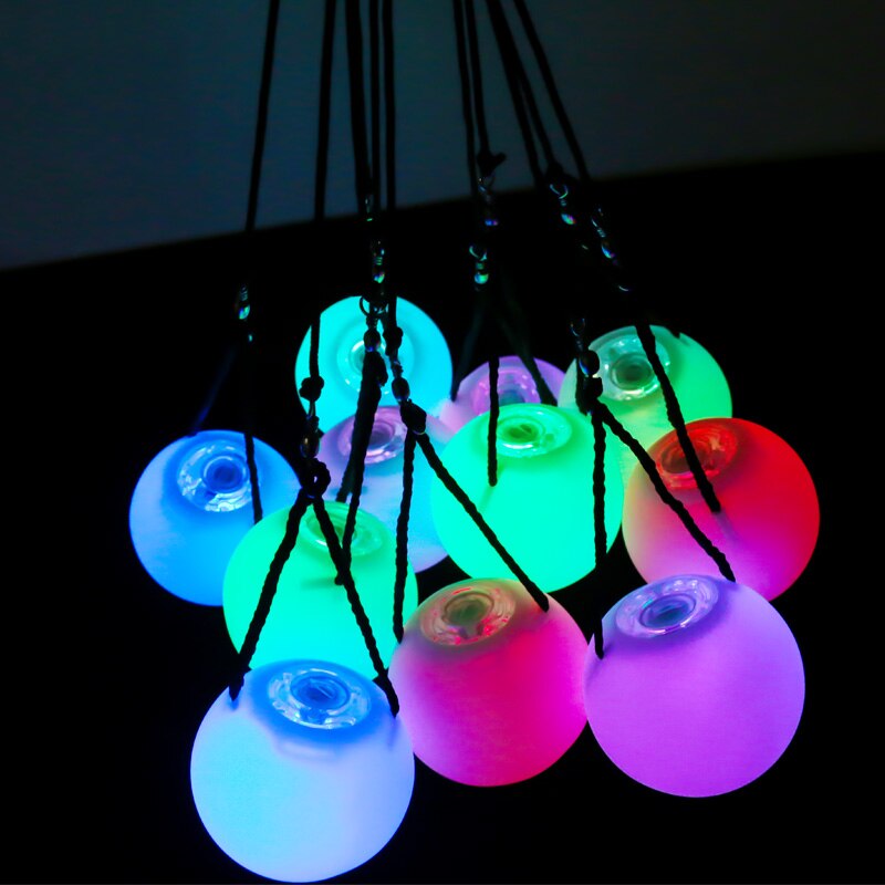 Led poi bollar för eld show magdans bollar rgb glöd poi kastade hand rekvisita scen performance tillbehör party dj light