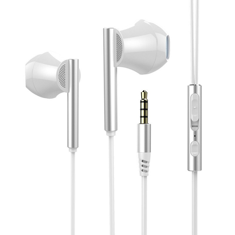 Eardeco 8 Cores Bedrade Oortelefoons Bass In-Ear Hoofdtelefoon Met Microfoon Oortelefoon Oordopjes Mobiele Telefoon Headset Dynamische Stereo: white